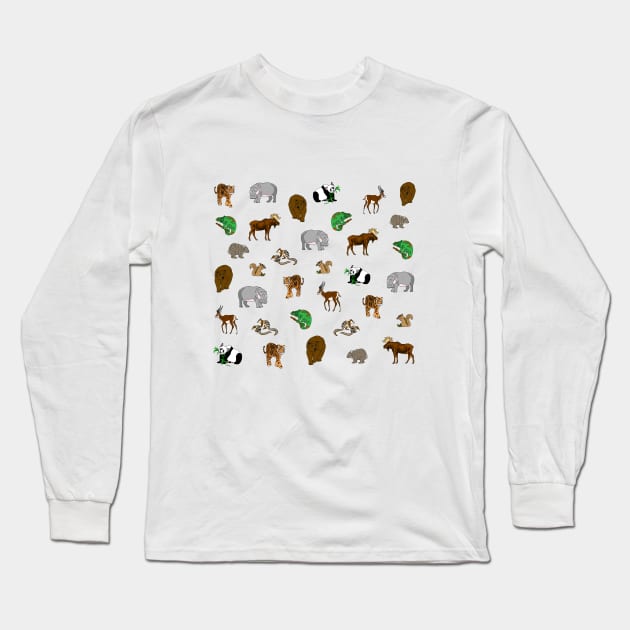 Wild Animals Long Sleeve T-Shirt by imphavok